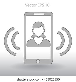 an incoming call to the phone vector icon