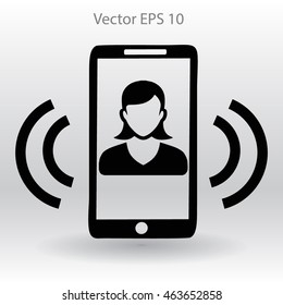 an incoming call to the phone vector icon
