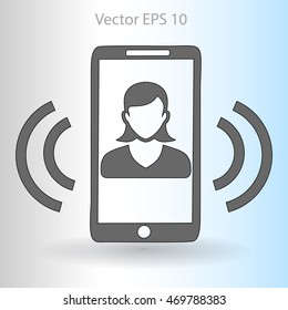 an incoming call to the phone vector icon