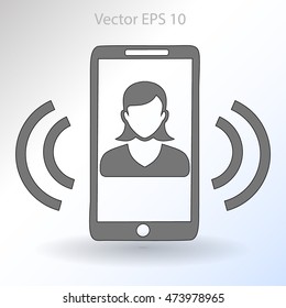 an incoming call to the phone vector icon