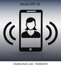 an incoming call to the phone vector icon