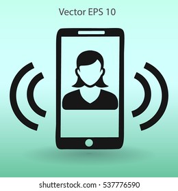 an incoming call to the phone vector icon