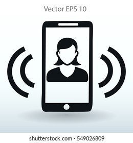 an incoming call to the phone vector icon