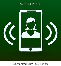 an incoming call to the phone vector icon