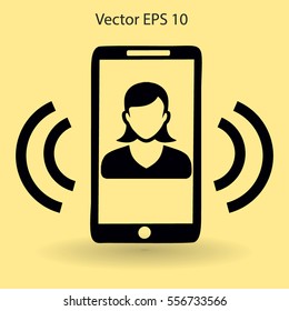an incoming call to the phone vector icon
