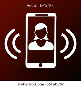 an incoming call to the phone vector icon