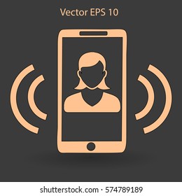 an incoming call to the phone vector icon