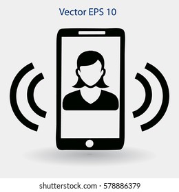 an incoming call to the phone vector icon