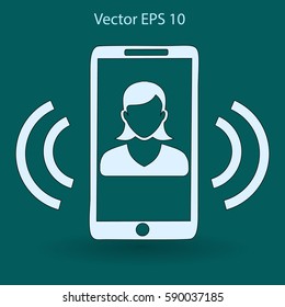 an incoming call to the phone vector icon