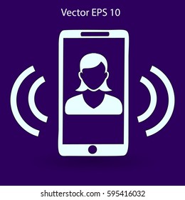 an incoming call to the phone vector icon
