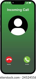incoming call screenshot, call mobile screen, incoming call Interface, Accept Button, Decline Button 