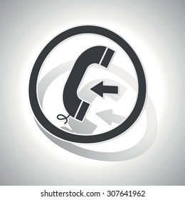 Incoming call sign sticker, curved, with outlining and shadow