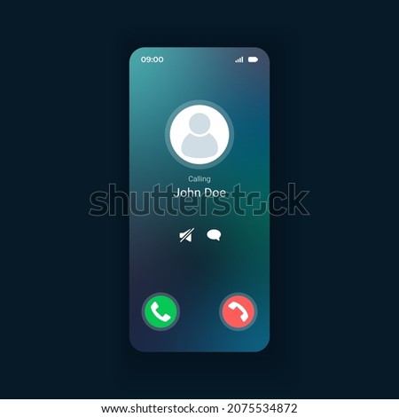 Incoming call smartphone interface vector template. Mobile app page design layout. Calls management on mobile device screen. Respond to anonymous caller. Flat UI for application. Phone display