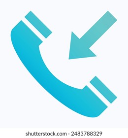 Incoming Call, Telephone Icon, Phone Call Vector Icon. Isolated Gradient Vector Icon.