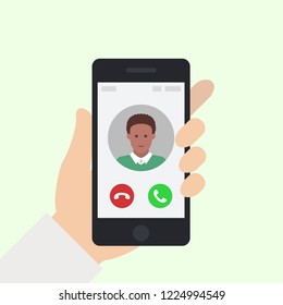 Incoming call vector cartoon illustration