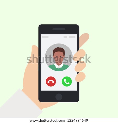 Incoming call vector cartoon illustration