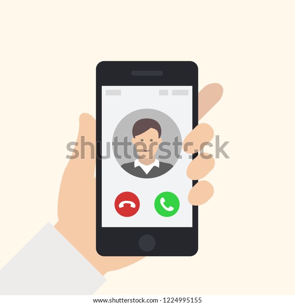 Incoming Call Vector Flat Illustration Stock Vector (Royalty Free ...