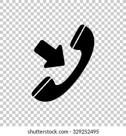 incoming call vector icon - black illustration
