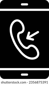 Incoming Call Vector Icon Glyph Style