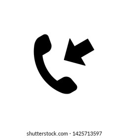 Incoming call vector icon with long shadow
