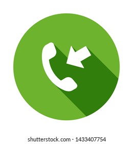 Incoming call vector icon with long shadow