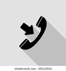 Incoming Call Vector Icon With Long Shadow