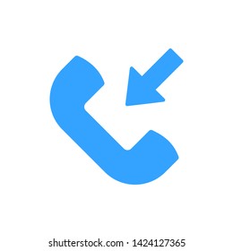 incoming call vector icon on white background