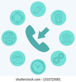 Incoming call vector icon sign symbol