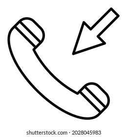Icono De Contorno Del Vector De Llamadas Entrante Aislado En Fondo Blanco

