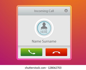 Incoming Call Window For UI And Web Design