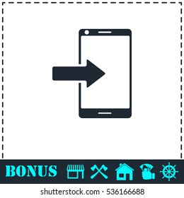 Incoming calls icon flat. Simple vector symbol and bonus icon