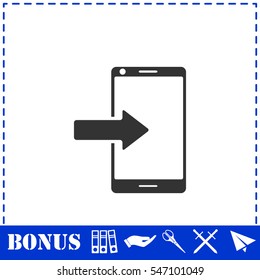 Incoming calls icon flat. Simple vector symbol and bonus icon
