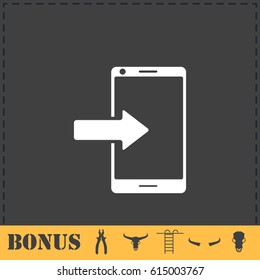 Incoming calls icon flat. Simple vector symbol and bonus icon