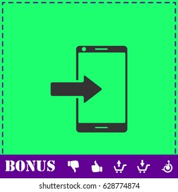 Incoming calls icon flat. Simple vector symbol and bonus icon