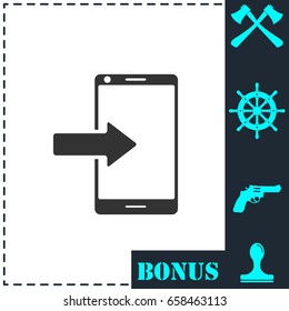 Incoming calls icon flat. Simple vector symbol and bonus icon