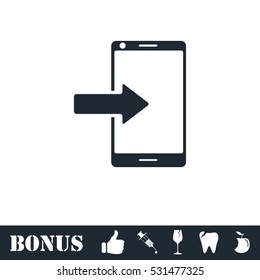 Incoming calls icon flat. Vector illustration symbol and bonus pictogram