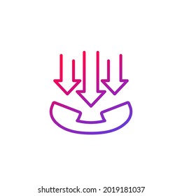incoming calls line icon, vector