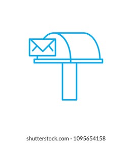 Incoming correspondence linear icon concept. Incoming correspondence line vector sign, symbol, illustration.