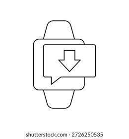 Notificación de Descarga de datos entrantes en el reloj inteligente