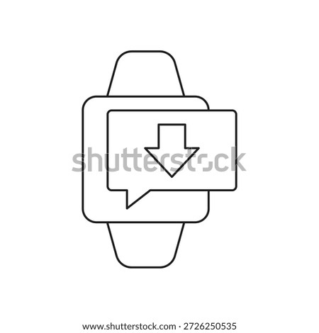 Incoming data download notification on smartwatch