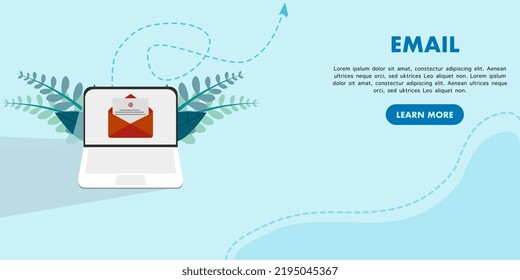 Incoming email concept. receive emails. Send and receive mail. Can be used for web landing pages, banners, mobile apps. Vector Illustration