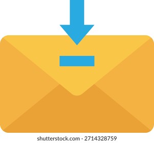 Incoming Email Icon with Arrow and Envelope Design