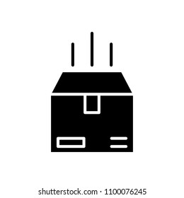 Incoming letter black icon concept. Incoming letter flat  vector symbol, sign, illustration.