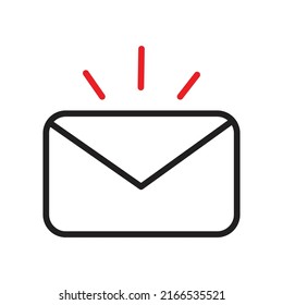 incoming mail icon illustration, message notification. vector design that is very suitable for use in websites, apps.