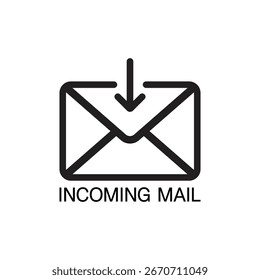 Incoming mail icon message vector template for UI
