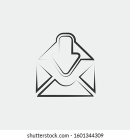 incoming mail icon vector for web and graphic design