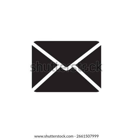 Incoming Mail, Sms Email, Message Letter Solid Flat Vector Icon Isolated on White Background
