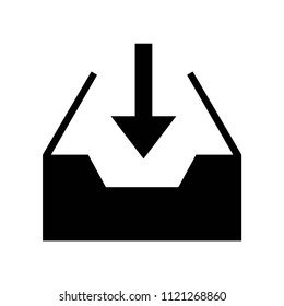 Incoming mail symbol icon vector icon. Simple element illustration. Incoming mail symbol symbol design. Can be used for web and mobile.