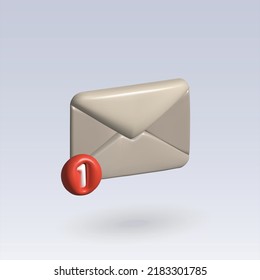 incoming mail vector 3d icon. receive mail. unread mail 3d illustration.