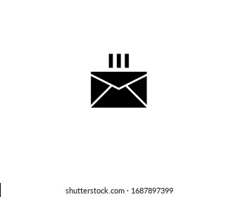 Icono plano vectorial de correo entrante. Ilustración de recepción de sobre aislado 